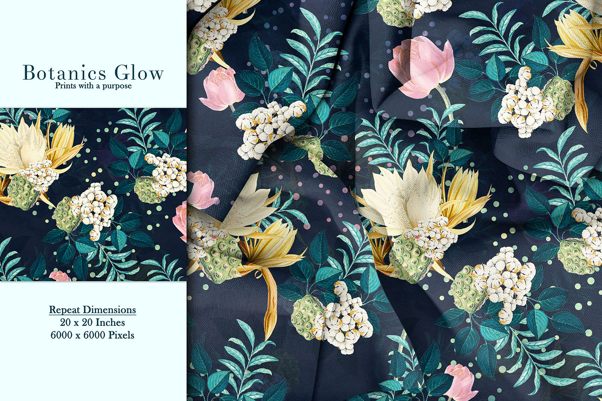 Botanic Glow Pattern & Motifs, a Pattern Graphic by GND ART STUDIO (Photo 2 of 8)