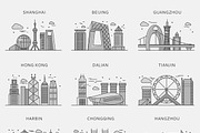 Icons Chinese Major Cities, a Work Illustration by robuart (Thumbnail 1 of 3)
