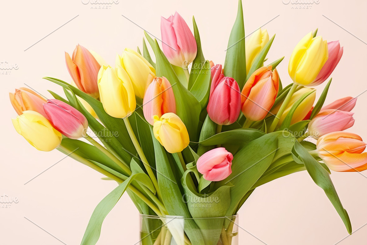 Bouquet of tulips. 56 images, a Holiday Photo by Handmadefont (Photo 5 of 11)