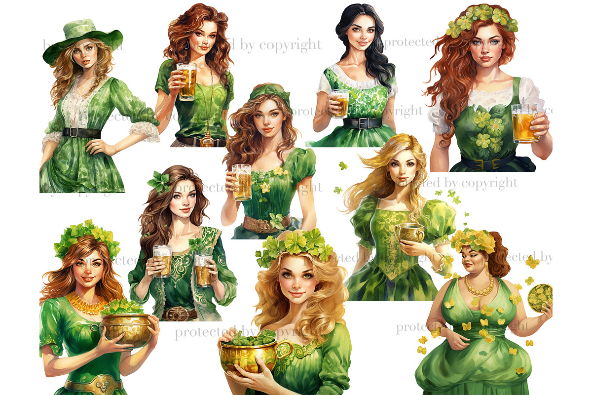 St.Patrick’s Day Clipart, a Person Illustration by GlamArtZhanna (Photo 3 of 4)