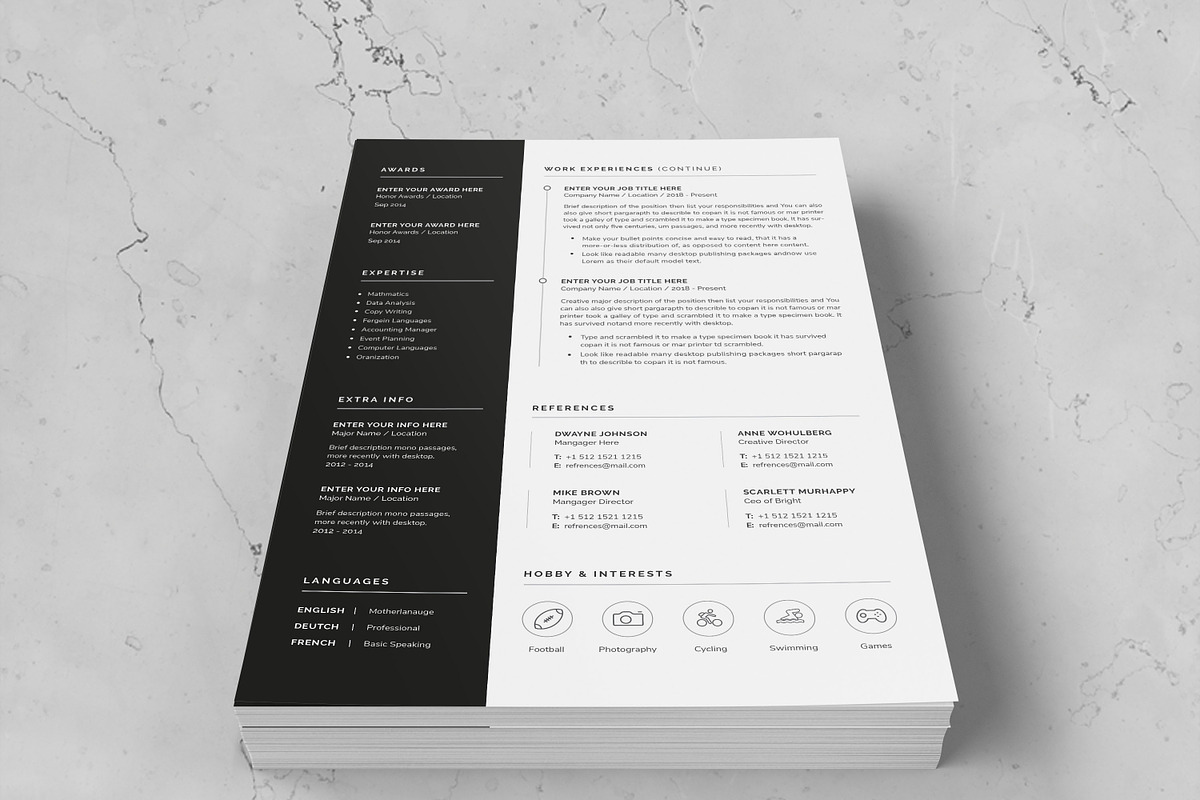 Resume Template 3 Page, a Resume Template by SlideCo (Photo 4 of 5)