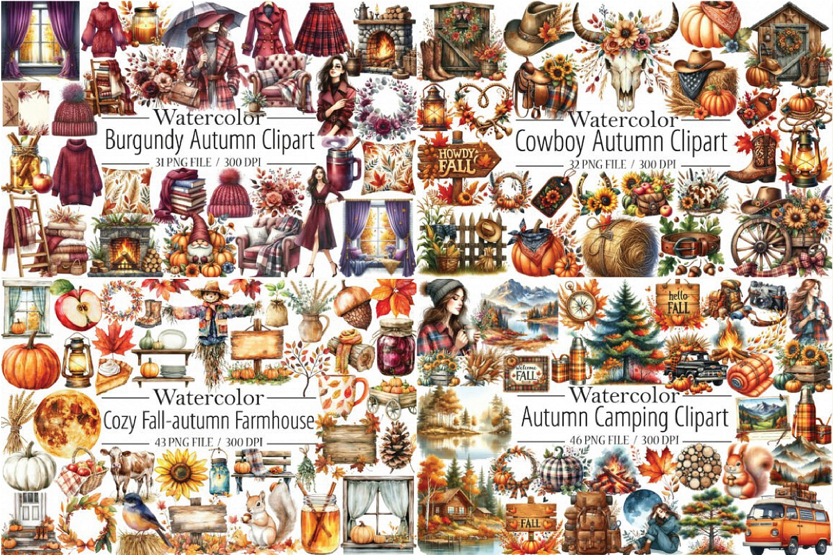 The Autumn Huge Clipart Bundle, an Illustration by Libby Wishes (Photo 3 of 5)