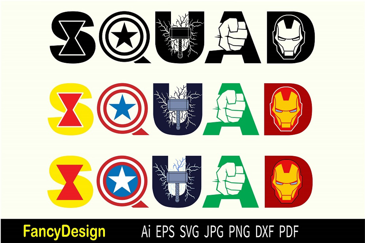 Avenger Superhero Squad Vector SVG, an Object Graphic by FancyDesignStudio (Photo 1 of 6)