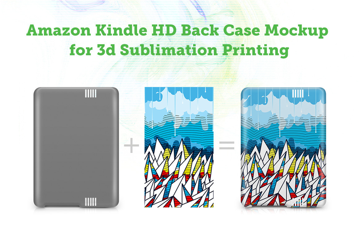 Amazon Kindle Hd Back 3D Case Mockup by Vecras  Creative Market