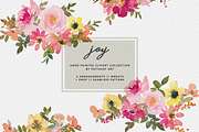 Watercolor Bright Flower Clipart Set, an Illustration by Patishop Art (Thumbnail 2 of 8)