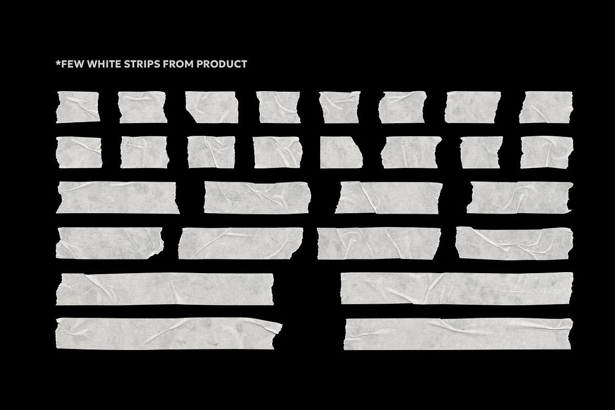 Black & White Duct Tape Strips PNG, an Object Graphic by BORT GRAPHIC (Photo 5 of 7)
