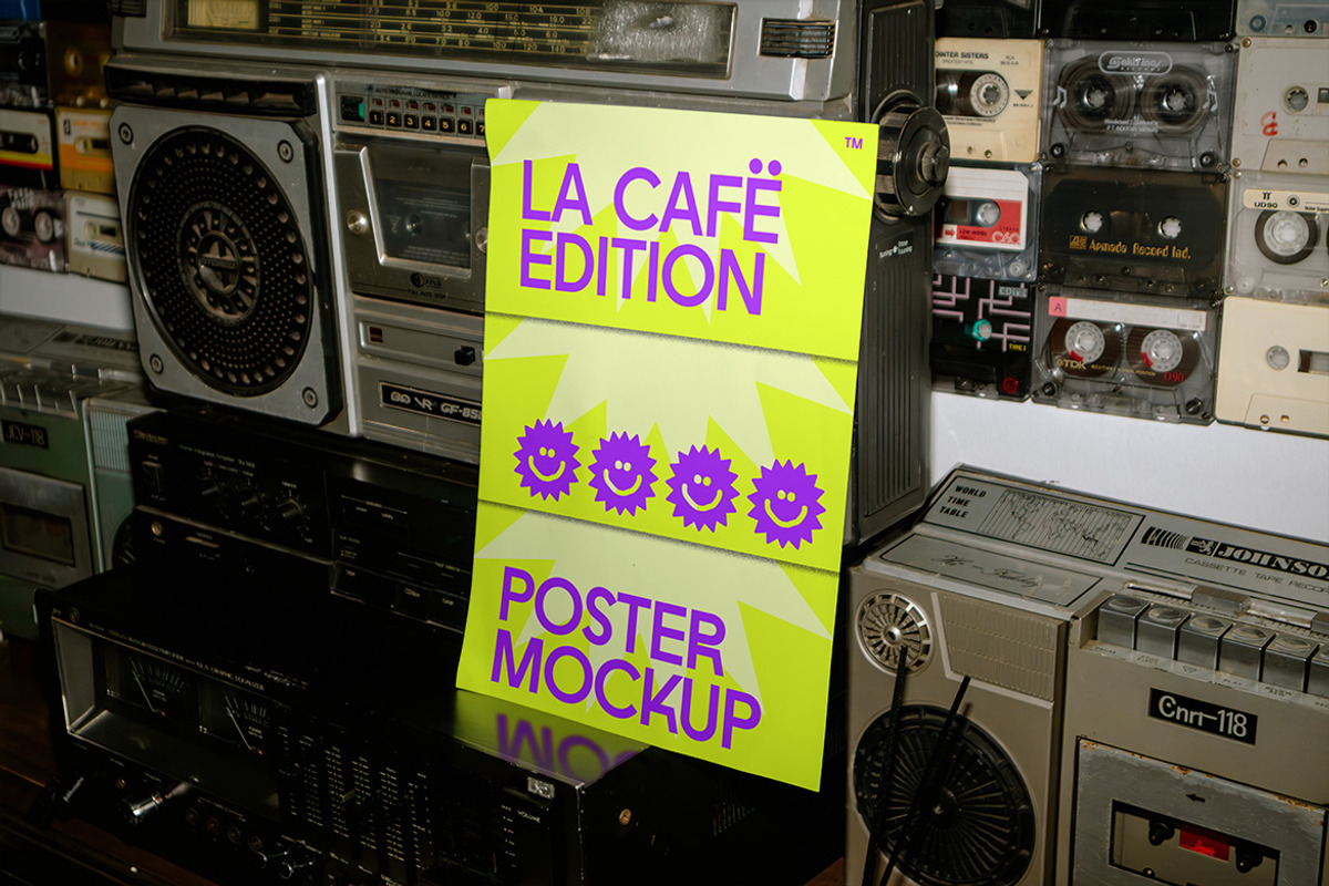 La Cafe Poster Mockup - VOL 2, a Mockup by Simetrica Labs (Photo 3 of 6)