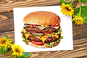 Big Hamburgers Sublimation Clipart, an Object Graphic by Regulrcrative (Thumbnail 7 of 9)