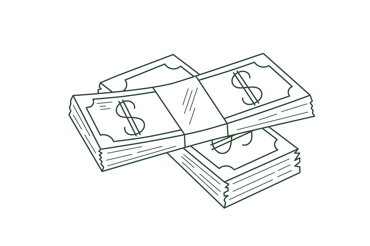 Line illustrations on theme of cash, a Finance Illustration by Tati_Kli (Photo 4 of 4)