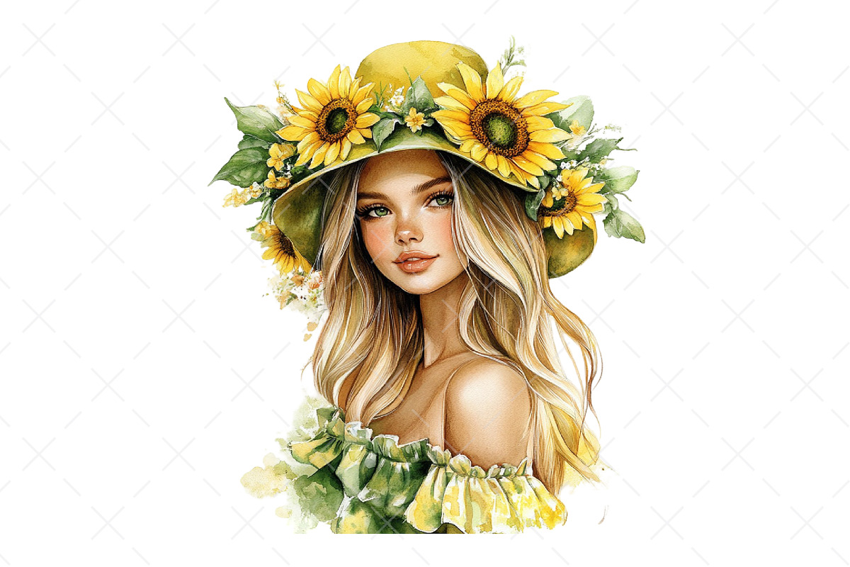 Watercolor Sunflower Summer Clipart, an Illustration by Craft Nest (Photo 10 of 12)