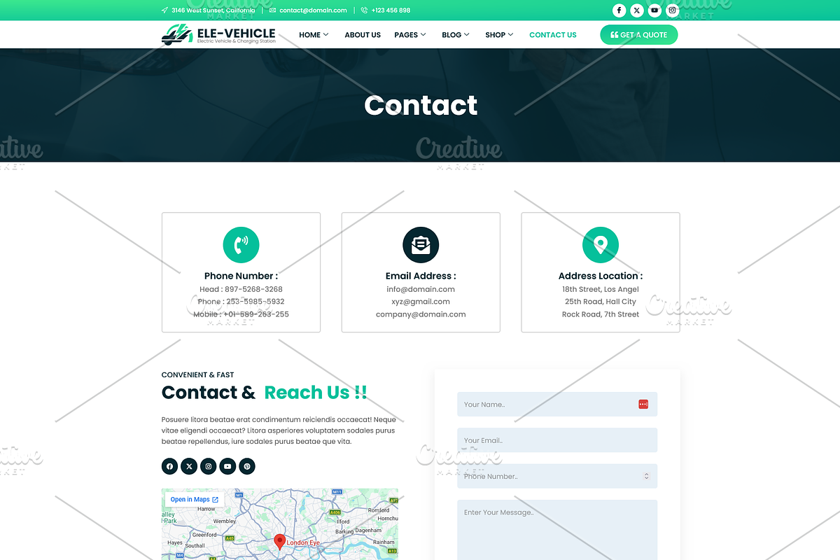 Electric Vehicle & Charging Station, a WordPress Template by HasnainDEV (Photo 7 of 7)