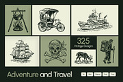 325 Vintage Adventure and Travel, a Transportation Illustration by Creative Stall (Thumbnail 1 of 22)