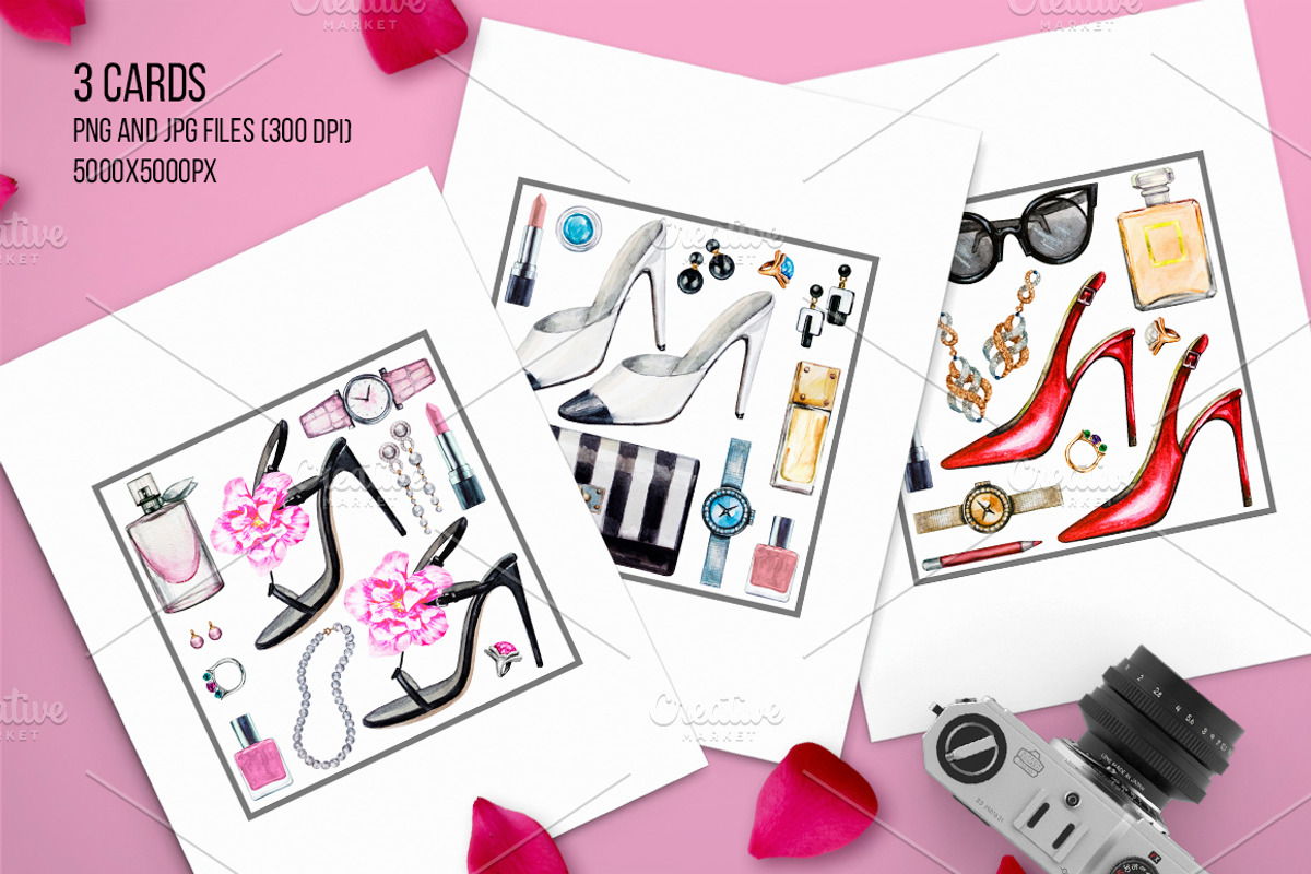 Big set of female accessories, an Object Illustration by Lina's store (Photo 3 of 9)