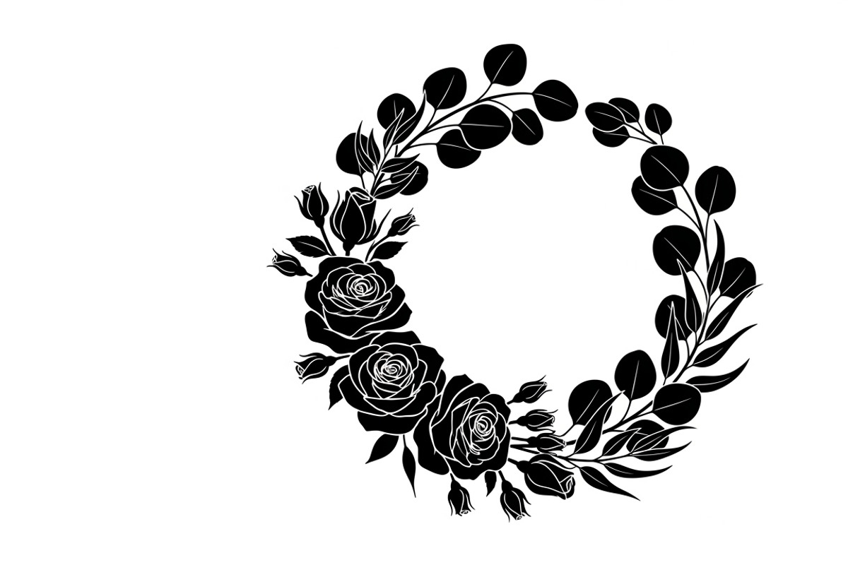 Elegant floral wreath silhouette, an Illustration by Amazin_art (Photo 16 of 41)