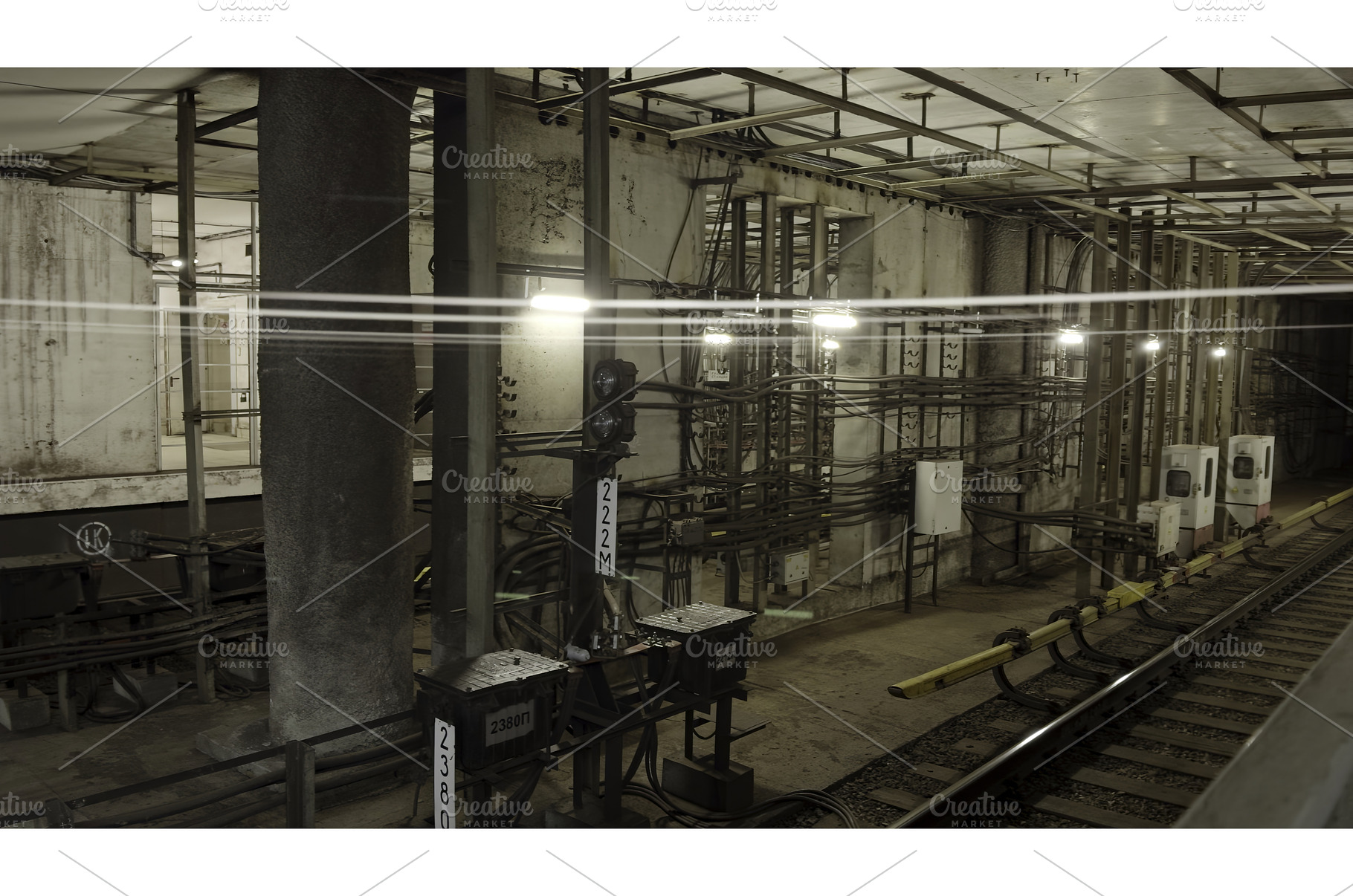 Subway tunnel infrastructure with, an Industrial Photo by Media Whale Stock