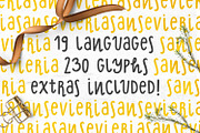 Sansevieria Display Font + Extras, a Sans Serif Font by Frisk Shop (Thumbnail 3 of 8)