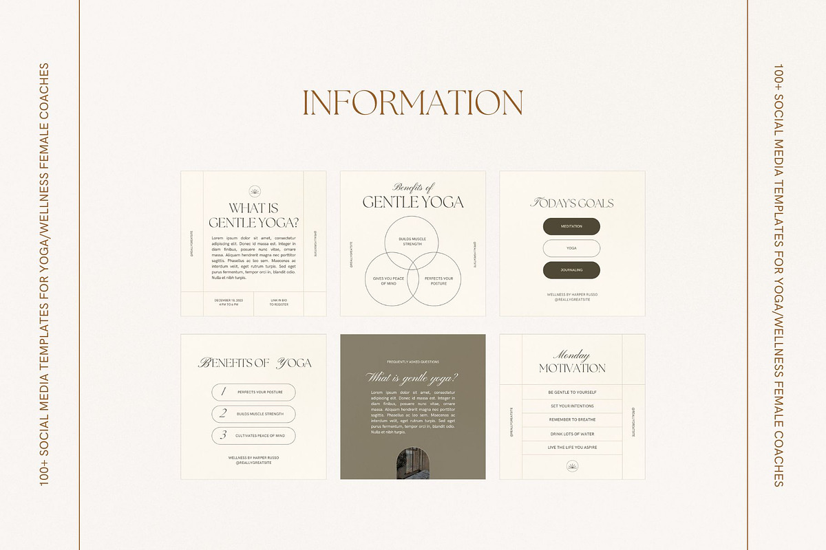 100 Yoga Wellness Instagram Bundle, a Social Media Template by With Faith & Love (Photo 8 of 15)