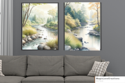 River Watercolor Landscape Print Art, a Poster Template by MagicLove Creations (Thumbnail 3 of 8)