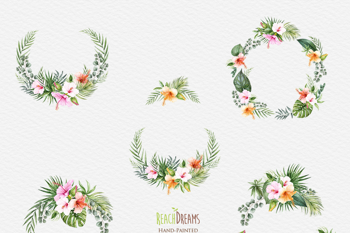 Tropical watercolor collection, a Decorative Illustration by ReachDreams (Photo 4 of 6)