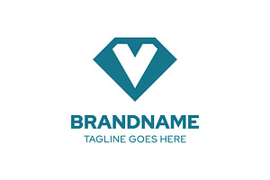 Letter V Diamond Simple Logo, a Branding & Logo Template by Pray Art Design Studio