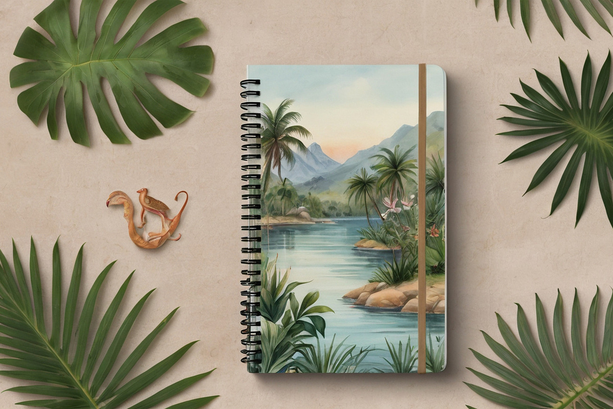Jungle Tropical Landscape Wall Mural, a Wallpaper Graphic by by creative paper (Photo 12 of 12)