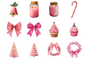 Pink Christmas Sublimation Clipart, an Illustration by Designking (Thumbnail 3 of 4)