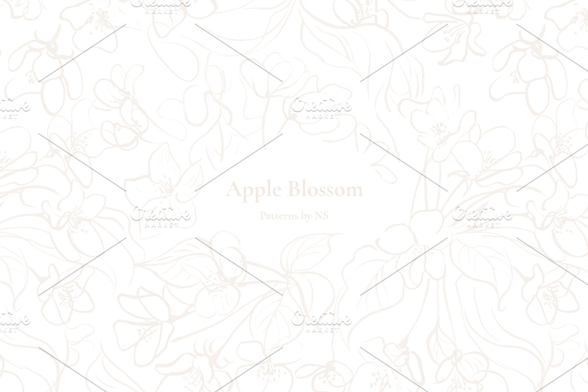 Apple Blossom Pattern Collection, a Pattern Graphic by Note And Silence (Photo 5 of 8)