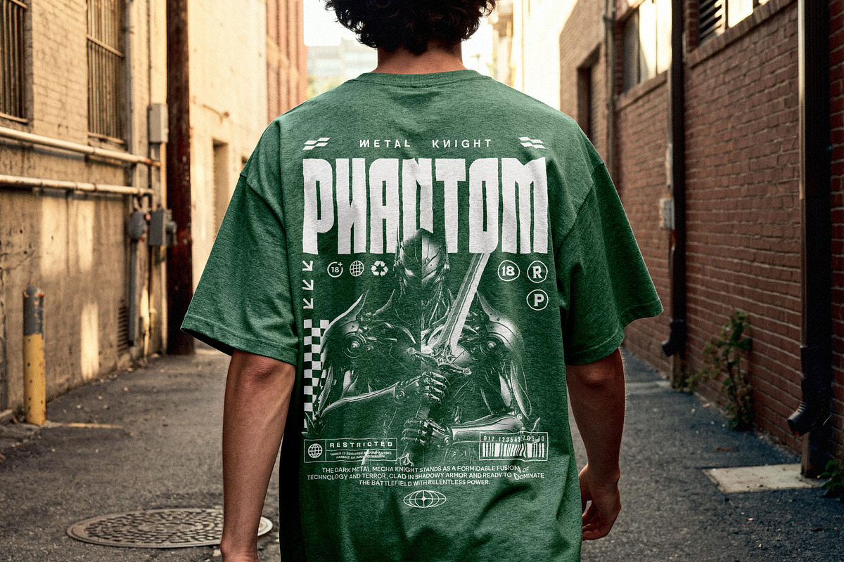 Streetwear T-Shirt Mockup Back View, a Shirt Mockup by Design Squad (Photo 4 of 4)