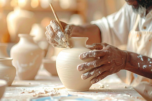 Artisan Hands Shaping Ceramic Vase, an Arts & Entertainment Photo by Davizro's Market
