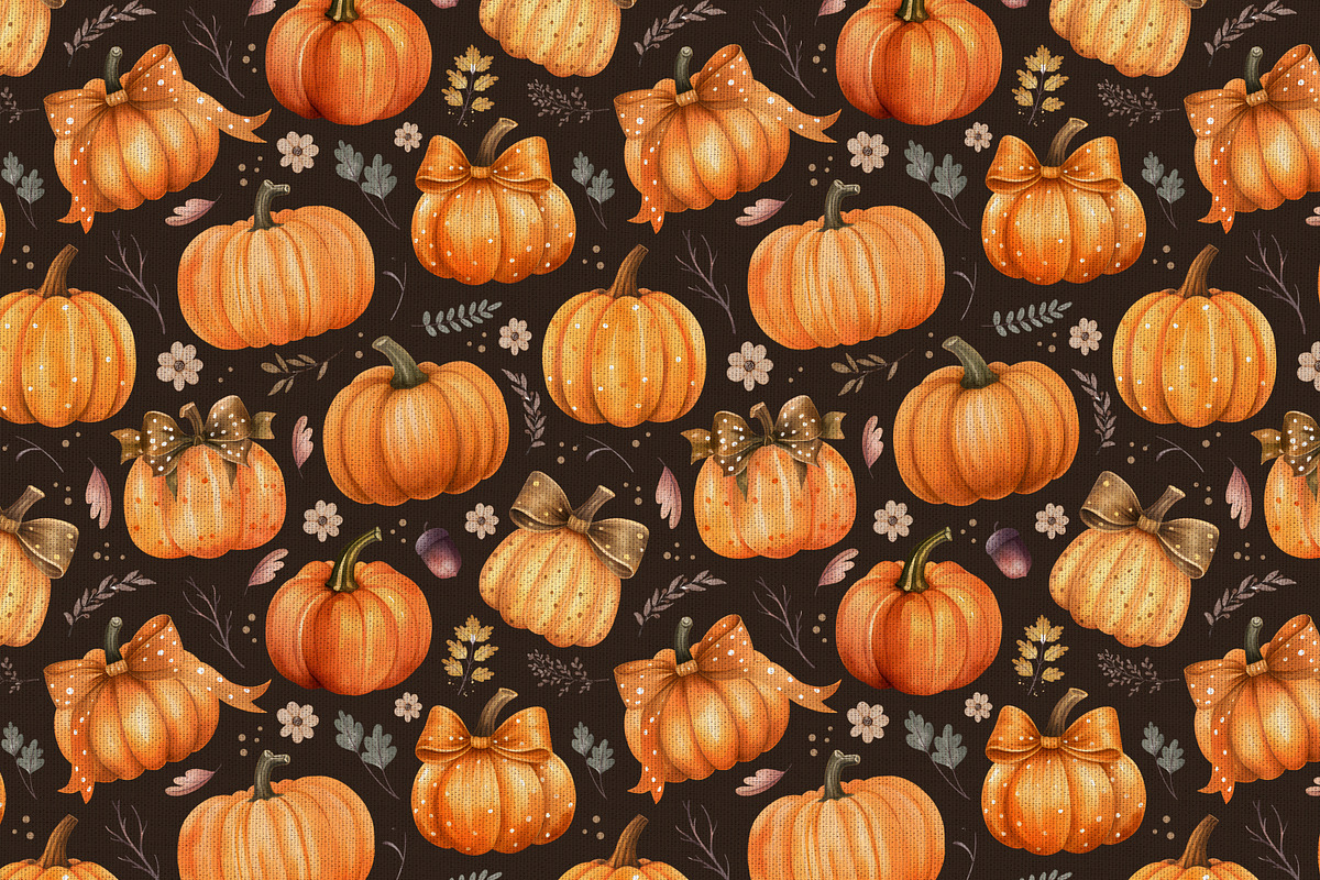 Autumn Pumpkins - Seamless Pattern, a Pattern Graphic by Kreeya Art Shop (Photo 4 of 13)