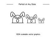Cute Rabbit Emoticons Illustrations, an Outline Icon by Designfour (Thumbnail 7 of 7)