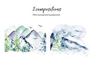Forest and mountains watercolor set, an Illustration by Larisa Maslova (Thumbnail 5 of 11)