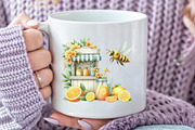 Watercolor Summer Bee Clipart, an Illustration by CraftArtStudio (Thumbnail 5 of 6)