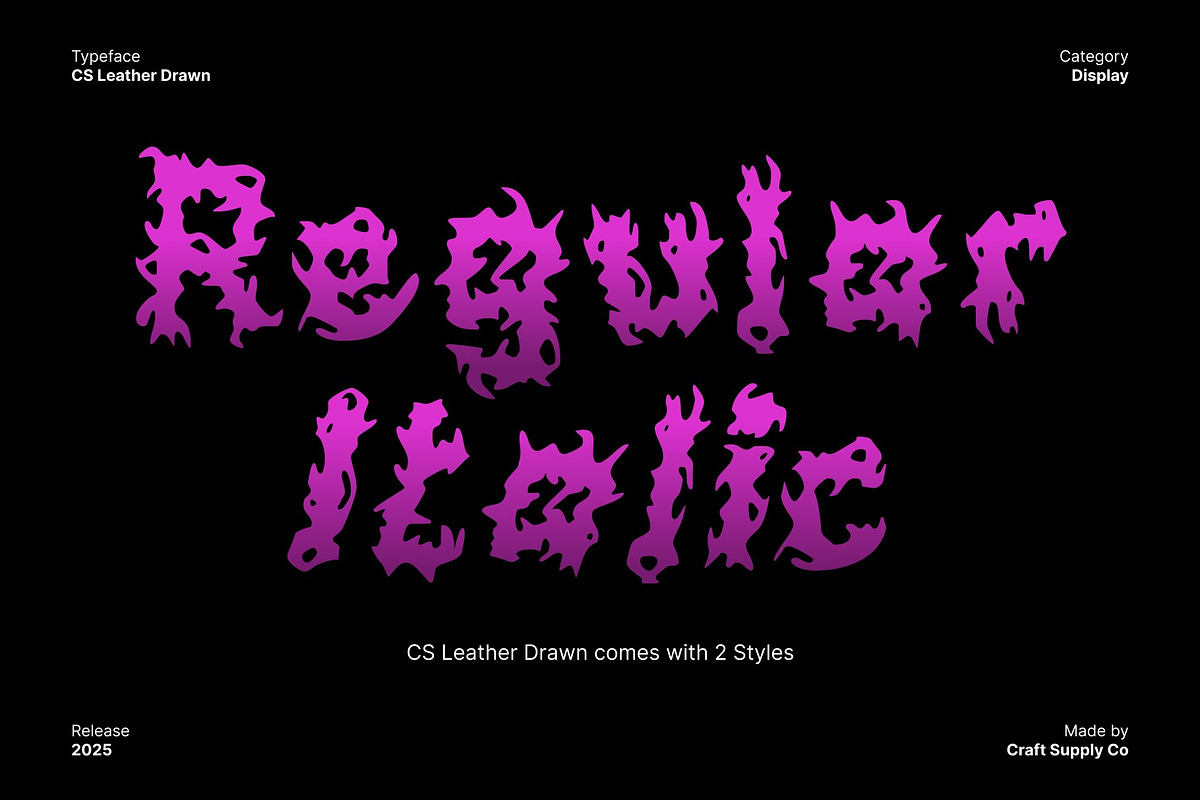 CS Leather Drawn, a Blackletter Font by Craft Supply Co. (Photo 3 of 8)
