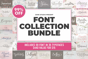 Font Collection Bundle, a Script Font by Zane Studio
