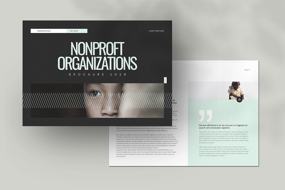 Nonprofit Charity Brochure Landscape, a Brochure Template by Pixelpick (Photo 1 of 9)