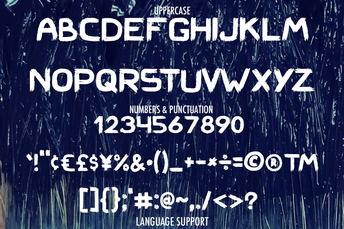 Hard Brush - bold uppercase font preview 2
