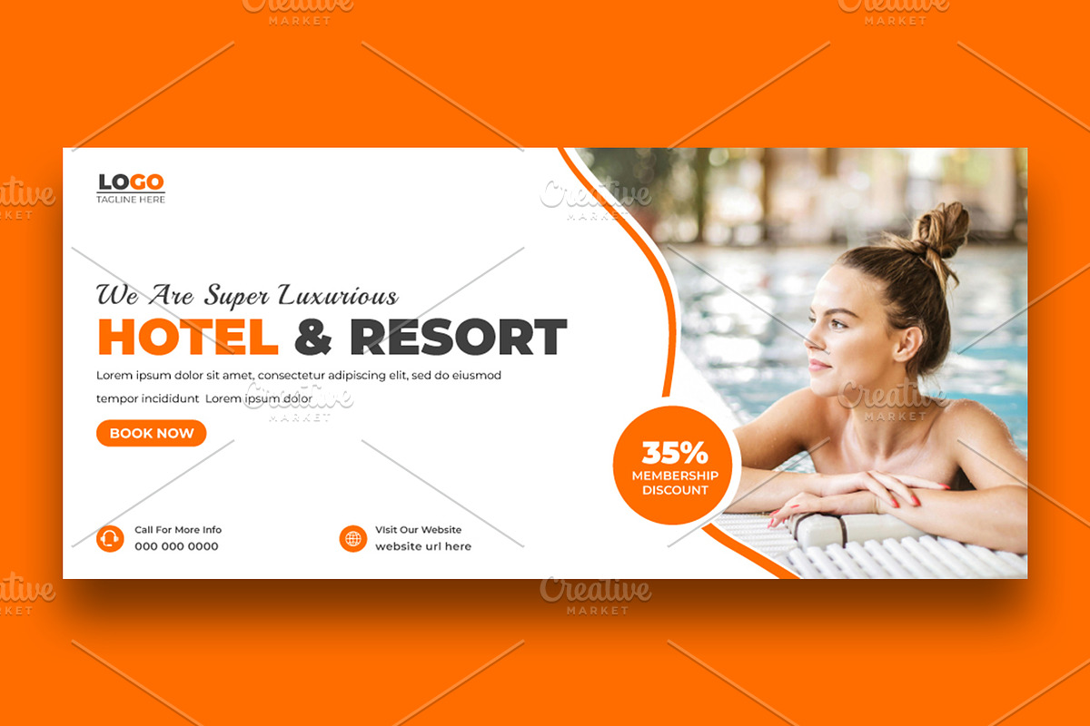 Hotel and Resort Social Media Banner, a Social Media Template by nandinigraphics (Photo 1 of 3)