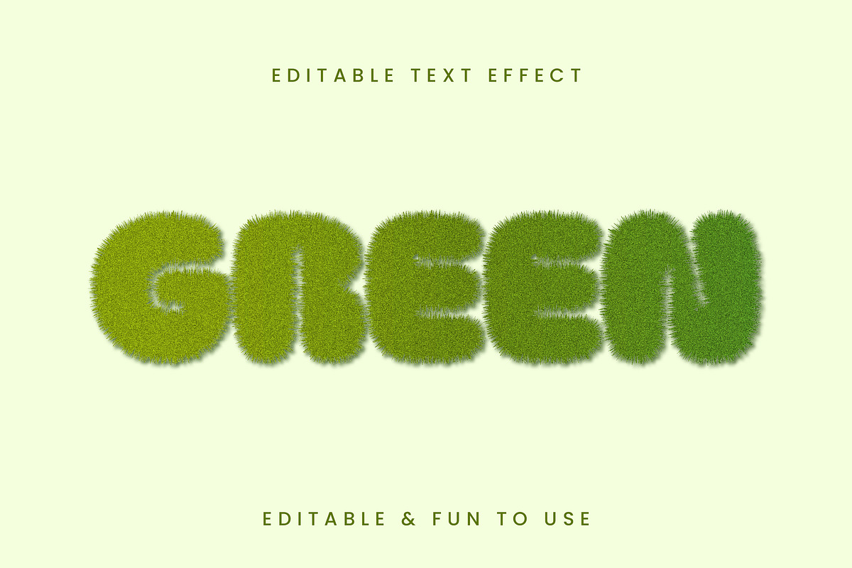Green Grass Rounded Text Effect