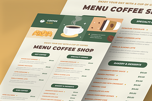 Greena Coffee Shop Menu