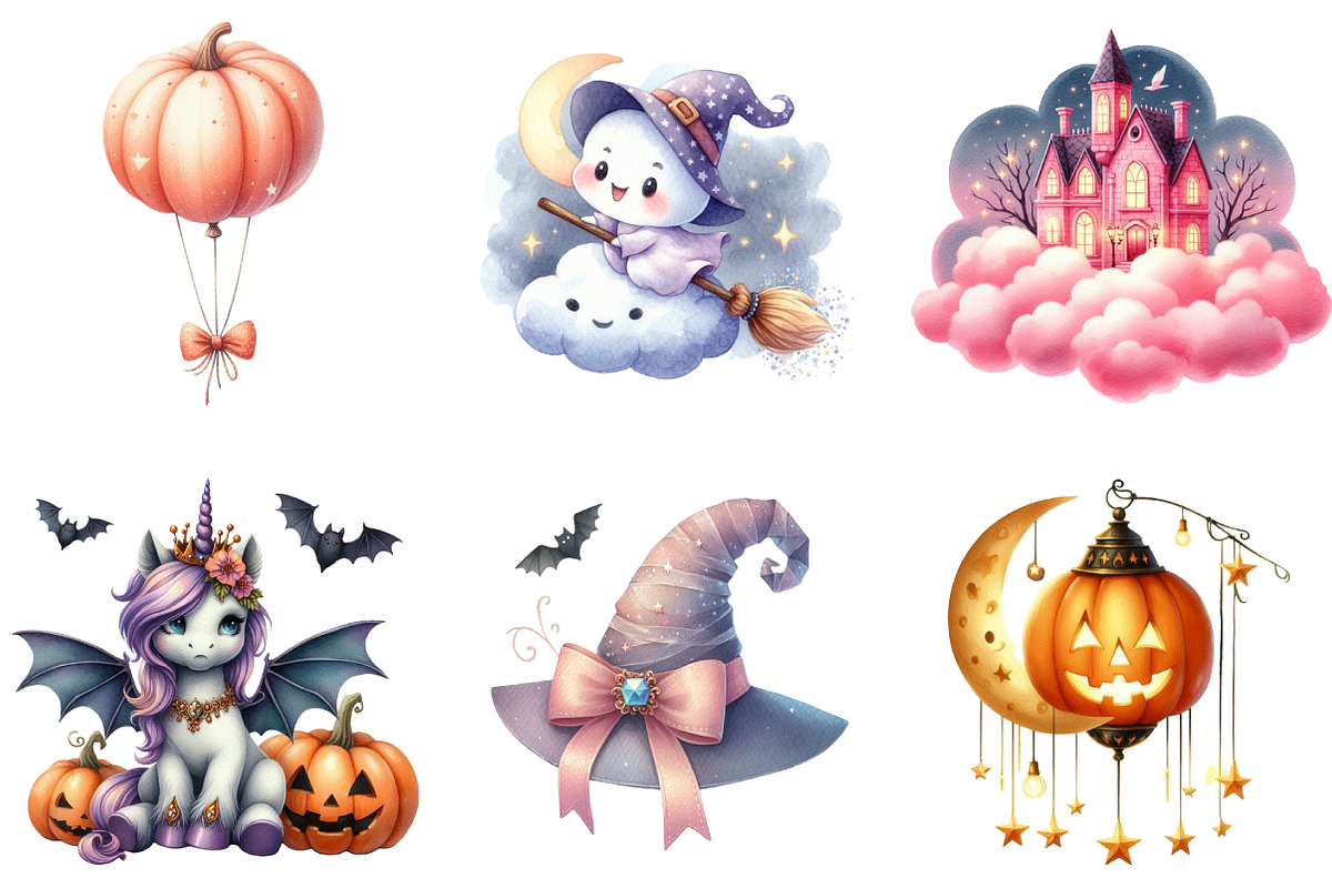 Dreamy Cute Halloween Clipart, an Illustration by DreamArtGraphic (Photo 4 of 5)