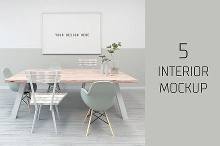 Interior mockup with frame