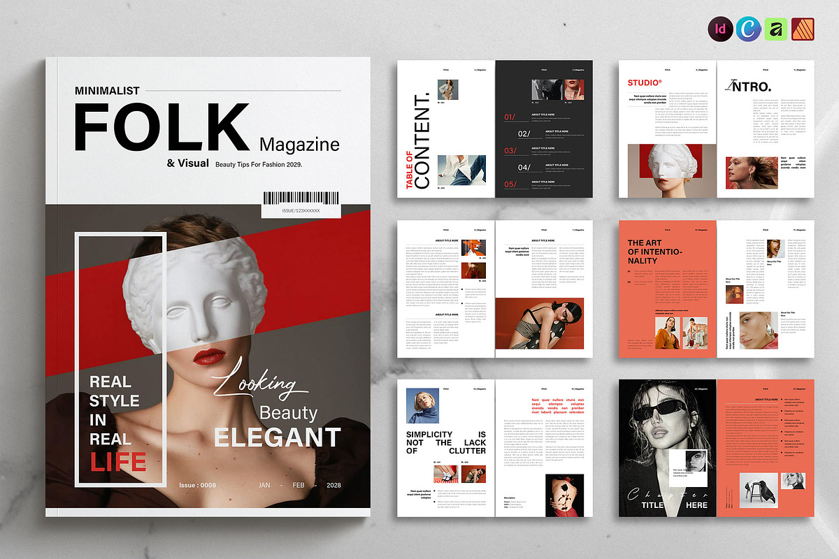 FOLK Modern Magazine Template, a Magazine Template by NorthPeak (Photo 1 of 14)