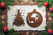 Christmas Laser Cut Ornament Bundle, an Object Graphic by musafir_fashion (Thumbnail 1 of 13)