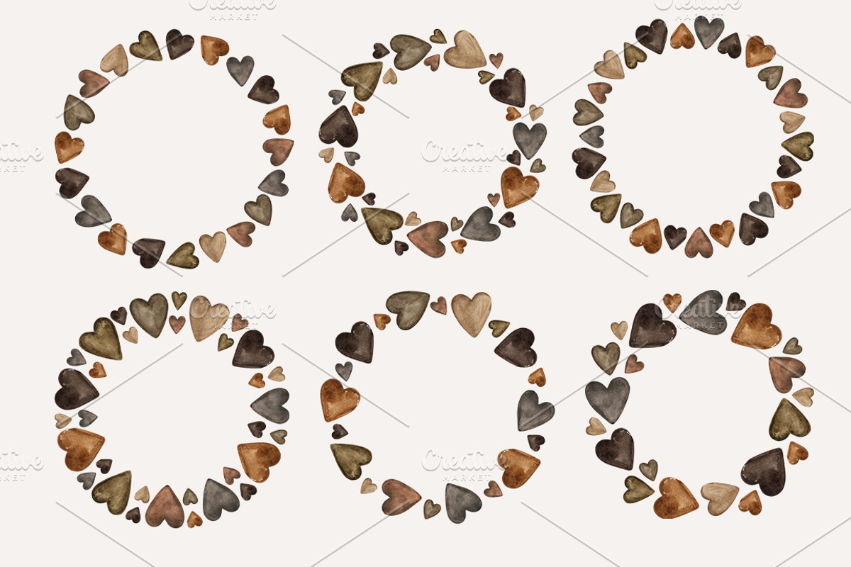 Watercolor heart cliparts & patterns, an Object Graphic by Naty Art (Photo 3 of 24)