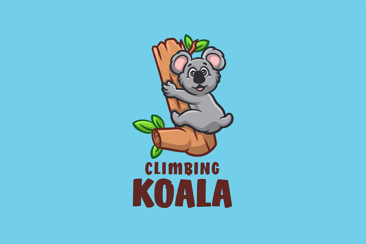 Climbing Koala Cartoon Logo, a Branding & Logo Template by Gumrega Studio