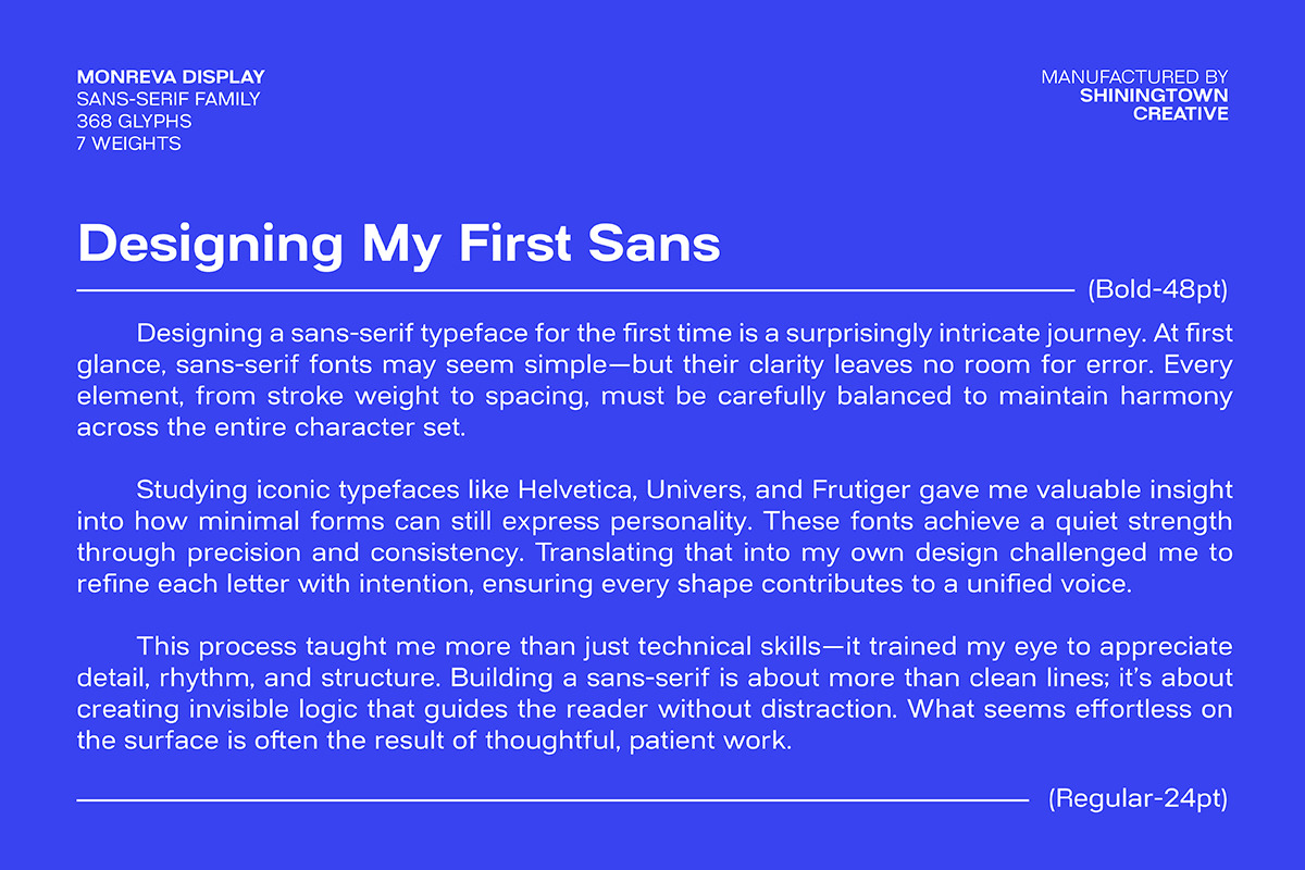 Monreva Display — 7 Weights (+Bonus), a Sans Serif Font by Shiningtown Creative (Photo 3 of 15)
