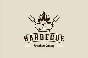 barbecue logo vintage vector design, a Branding & Logo Template by zyxroun shop