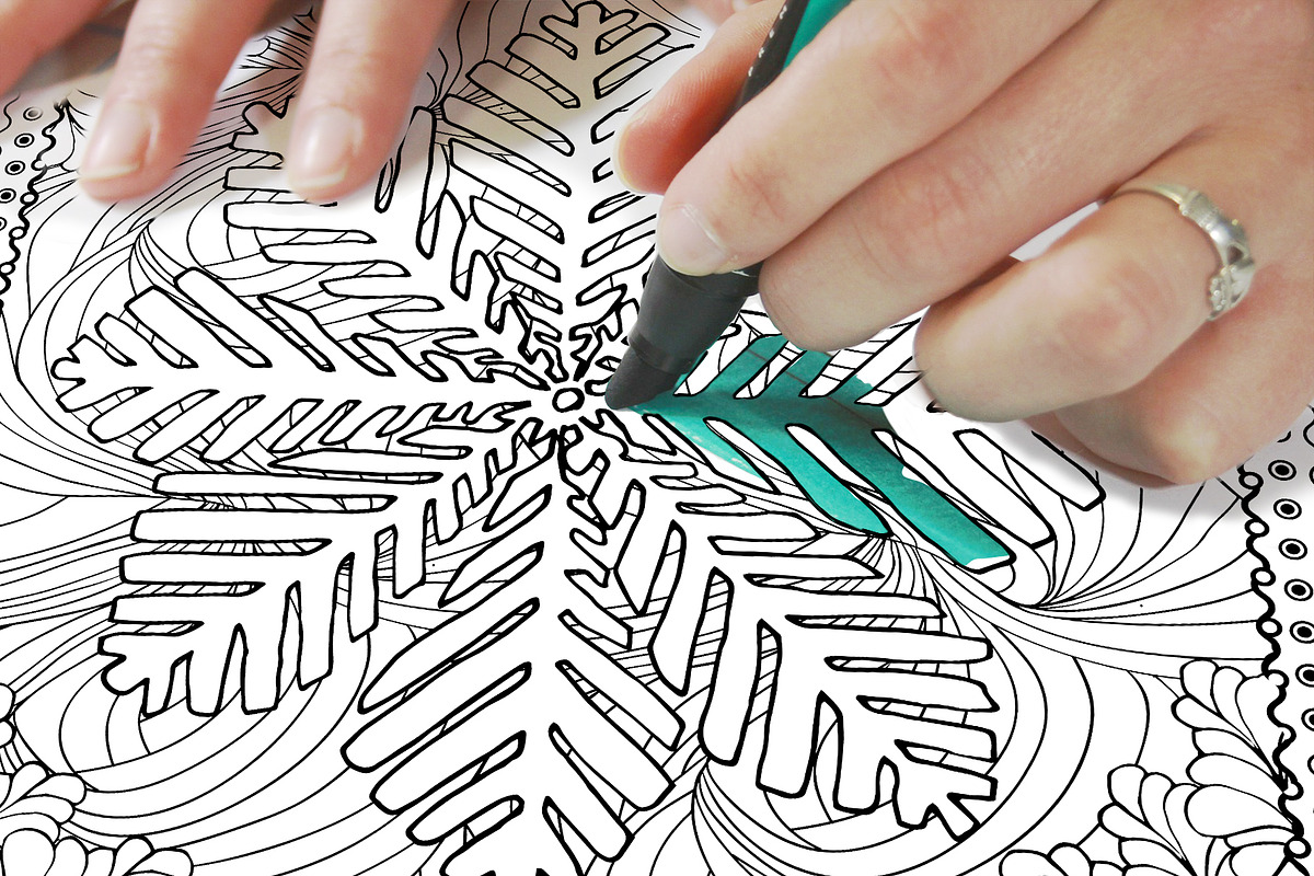 Christmas Adult Coloring Book, a Decorative Illustration by ilonitta (Photo 5 of 8)