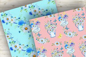 Daisy Patterns Seamless Floral Paper